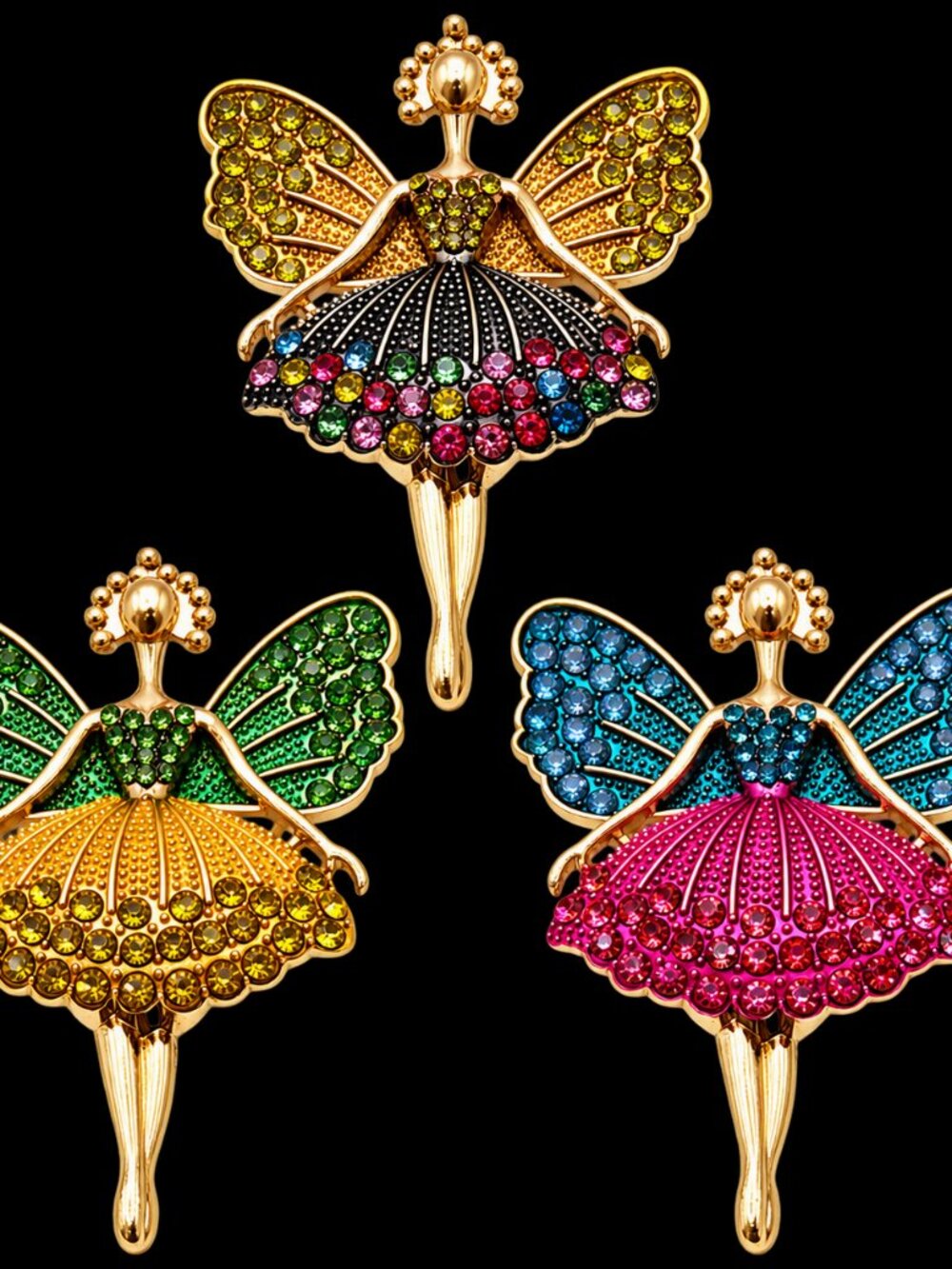 3 for $18 Ballerina brooches gold tone hardware color choice NIP